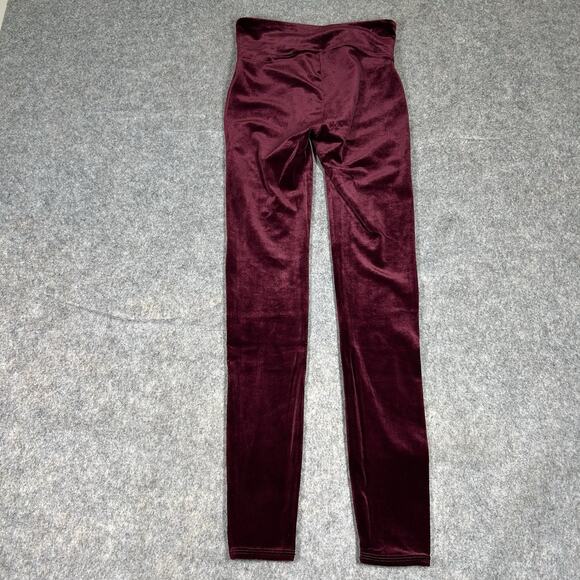 SPANX Velvet leggings Women's Small Rich Burgundy Pull On High Waist stretch - Picture 9 of 9